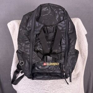 Vintage  Element Skateboards Backpack Black Graphic Board Holder Read!